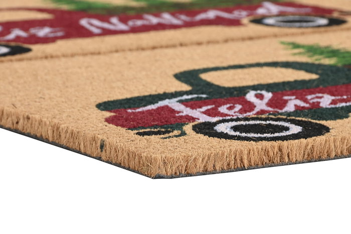 DKD Home Decor Felpudo Navidad Tradicional Rojo Verde Fibra Coco PVC 40 x 60 cm (2 Unidades)