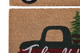 DKD Home Decor Felpudo Navidad Tradicional Rojo Verde Fibra Coco PVC 40 x 60 cm (2 Unidades)