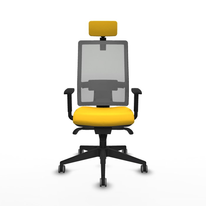 PIQUERAS Y CRESPO Silla de oficina Horna con mecanismo Sincro, Amarillo y Gris PIQUERAS Y CRESPO Silla de oficina Horna con mecanismo Sincro, Amarillo y Gris
