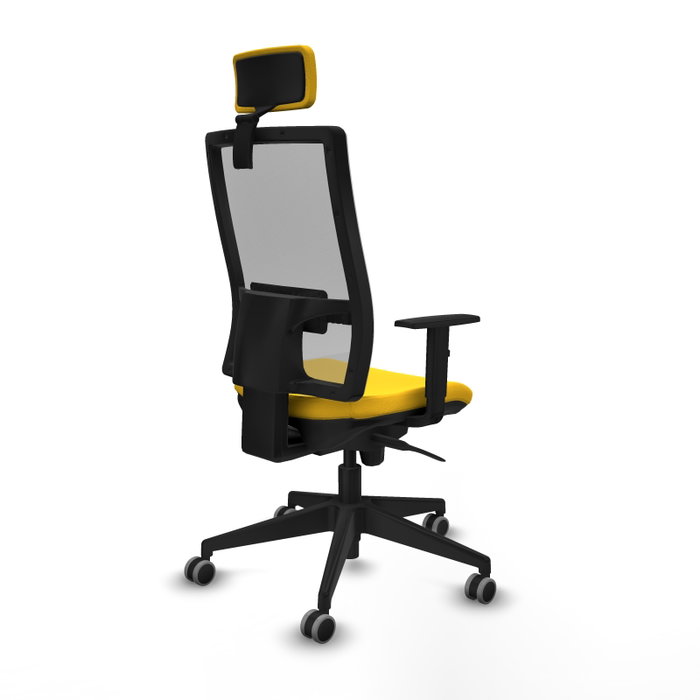 PIQUERAS Y CRESPO Silla de oficina Horna con mecanismo Sincro, Amarillo y Gris PIQUERAS Y CRESPO Silla de oficina Horna con mecanismo Sincro, Amarillo y Gris