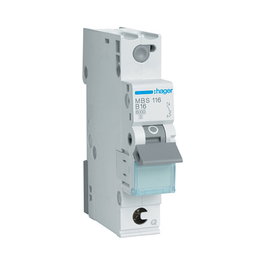 Hager MBS116 Interruptor Magnetotérmico 1 Polo 16A 6kA Tipo B