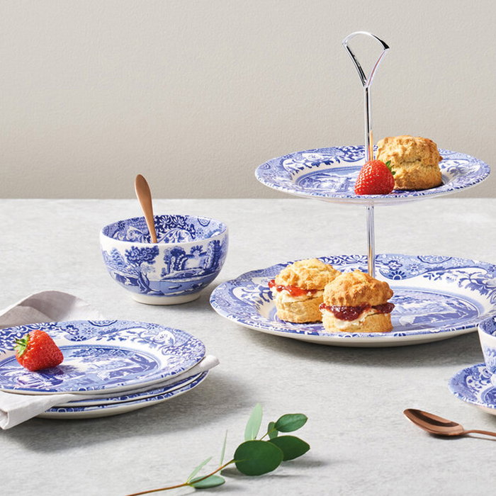 Spode Plato Pastas Blue Italian Diámetro 19 cm (4 Unidades)