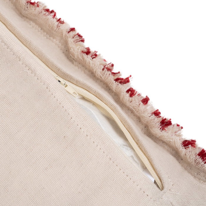 Cojín Rayas Beige-Rojo Viscosa / Lino 50 X 50 cm (Set de 2) Cojín Rayas Beige-Rojo Viscosa / Lino 50 X 50 cm (Set de 2)