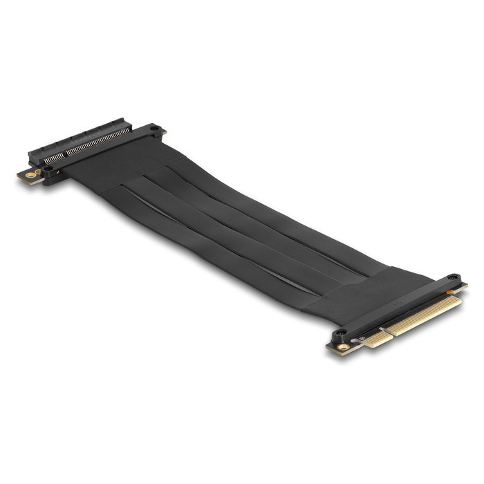 DeLOCK Riser Tarjeta Elevadora PCI Express x8 Macho a Ranura x8 con Cable de 30 cm, Negro, CE