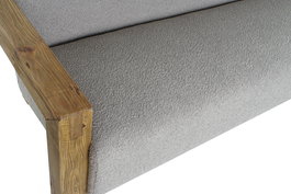 DKD Home Decor Sofá Gris Claro Natural 221 x 94 x 83 cm Boucle Poliester Madera Reciclada