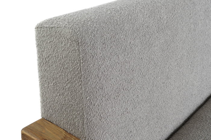 DKD Home Decor Sofá de Madera Reciclada y Poliéster en Gris Claro