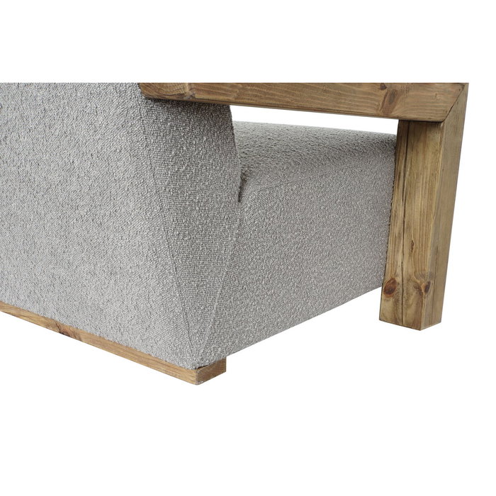 DKD Home Decor Sofá de Madera Reciclada y Poliéster en Gris Claro