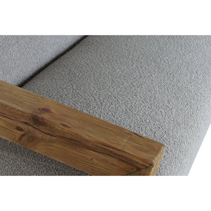 DKD Home Decor Sofá de Madera Reciclada y Poliéster en Gris Claro