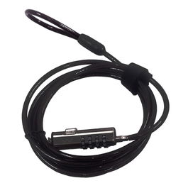 Ewent Cable de Seguridad EW1238 para Ordenador Portátil con Ranura NANO Kensington - 4 Dígitos, Cable de Acero 1.8m (Gris Oscuro/Negro)