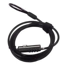 Ewent EW1238 Cable Antirrobo para Portátil HP con Ranura Nano, Candado Combinación 4 Dígitos, Acero Vinilizado, 1.8m, Negro