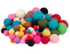Innspiro Bolas de Fieltro de Lana Colores 5 Tallas Surtidas 100u.