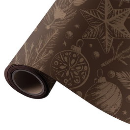 WONDER WRAPPER Papel de Regalo Bobina Navidad Adornos Marrón 62 cm x 85 m