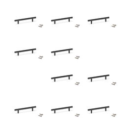 Emuca Lote de 10 tiradores para mueble Miami, L272mm, intereje 192mm, Acero inoxidable, Pintado negro