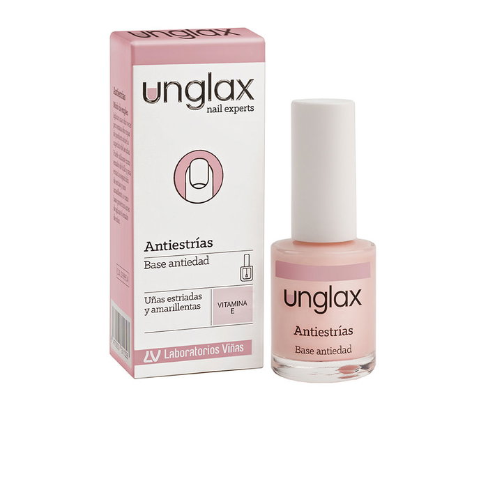 Unglax Nail Experts Esmalte Antiestrías para Uñas Estriadas y Amarillentas - Alisador y Nutritivo con Vitamina E - 10 ml