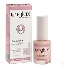 Unglax Nail Experts Esmalte Antiestrías para Uñas Estriadas y Amarillentas - Alisador y Nutritivo con Vitamina E - 10 ml