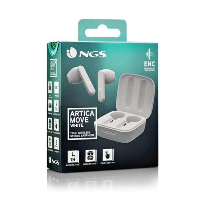 NGS Ártica Move Auriculares Bluetooth 5.3 Blancos con Estuche de Carga de 400mAh NGS Ártica Move Auriculares Bluetooth 5.3 Blancos con Estuche de Carga de 400mAh