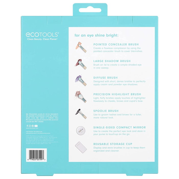 Brighter Tomorrow Set EcoTools: EcoTools, Pointed, Concealer Brush + EcoTools, Large, Eyeshadow Brush + EcoTools, Diffuse, Eyeshadow Brush + EcoTools, Precision, Highlighter Brush + EcoTools, Spoolie, Eyebrow Brush + Compact Mirror, Single-Sided + EcoTool