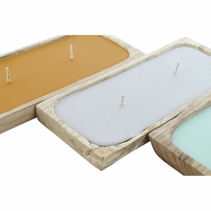 DKD Home Decor Set de 3 Velas de Cera de Parafina y Pino Color Jungle