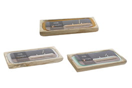 DKD Home Decor Vela Scandi Marron Mostaza 35 x 15 x 5 cm (3 Unidades)