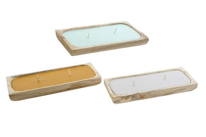 DKD Home Decor Vela Scandi Marron Mostaza 35 x 15 x 5 cm (3 Unidades)