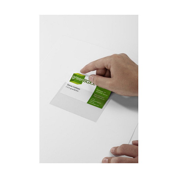 Durable Pocketfix Fundas Autoadhesivas Transparentes 90x57mm