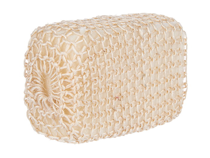 Berilo Esponja Normal Trenzada con Asa Natural Sisal y Espuma 14 x 6.5 x 9 cm (Set de 24)