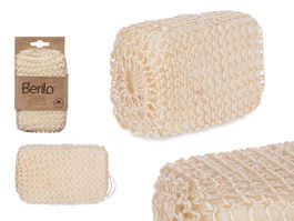 Berilo Esponja Normal Trenzada con Asa Natural Sisal y Espuma 14 x 6.5 x 9 cm (Set de 24)