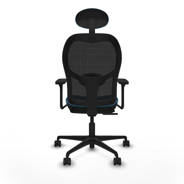 PIQUERAS Y CRESPO Silla de oficina Jorquera con mecanismo Sincro/Traslack, Verde petróleo y Negro