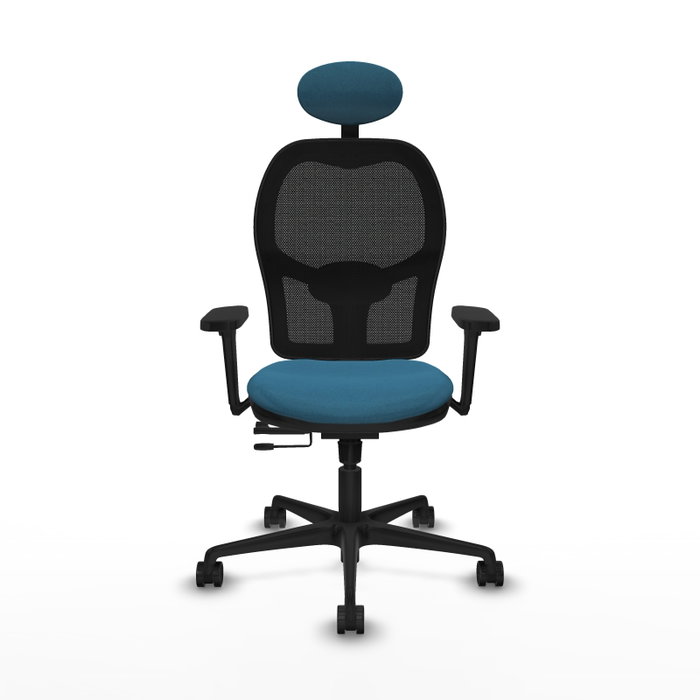 PIQUERAS Y CRESPO Silla de oficina Jorquera con mecanismo Sincro/Traslack, Verde petróleo y Negro