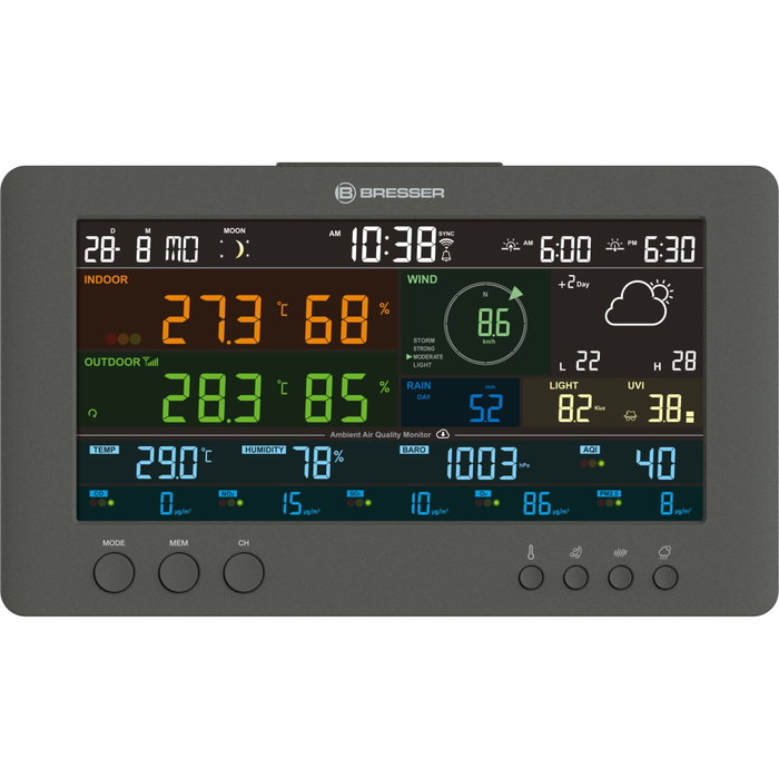 Bresser Smart Tuya Estación Meteorológica con Sensor 7 en 1 Bresser Smart Tuya Estación Meteorológica con Sensor 7 en 1