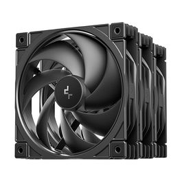 DeepCool FD12 V2 Ventilador para PC 120mm PWM Negro - Pack de 4 Unidades, 500-2500 RPM, 79.89 CFM, 4 Pines, Incluye Tornillos