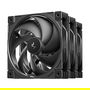 DeepCool FD12 V2 Ventilador para PC 120mm PWM Negro - Pack de 4 Unidades, 500-2500 RPM, 79.89 CFM, 4 Pines, Incluye Tornillos