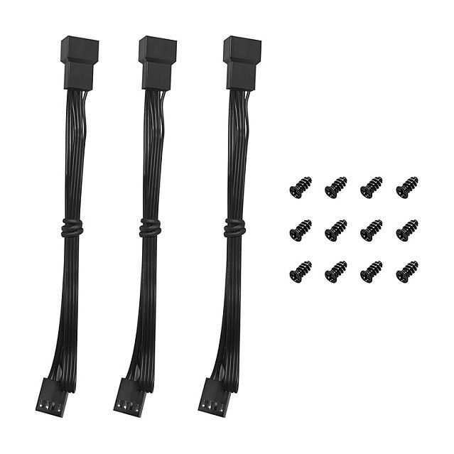 DeepCool FD12 V2 Ventilador para PC 120mm PWM Negro - Pack de 4 Unidades, 500-2500 RPM, 79.89 CFM, 4 Pines, Incluye Tornillos