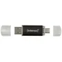 Intenso Pendrive Twist Line 128 GB USB Tipo-A/Tipo-C 3.2 Gen 1 Antracita, Aluminio, Tapa, Lectura 70 MB/s