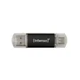 Intenso Pendrive Twist Line 128 GB USB Tipo-A/Tipo-C 3.2 Gen 1 Antracita, Aluminio, Tapa, Lectura 70 MB/s