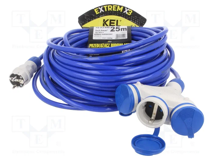 KEL Prolongador de alimentación H07BQ-F 3G2,5mm2 25m azul KEL Prolongador de alimentación H07BQ-F 3G2,5mm2 25m azul