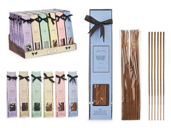 Acorde Pack de 30 Barritas de Incienso Surtido 6 Fragancias con Soporte - Aromas Frutos Silvestres, Cardamomo, Mandarina, Magnolia, Rosas (6.5x30.5x2.5 cm) (Set de 72) Acorde Pack de 30 Barritas de Incienso Surtido 6 Fragancias con Soporte - Aromas Frutos Silvestres, Cardamomo, Mandarina, Magnolia, Rosas (6.5x30.5x2.5 cm) (Set de 72)