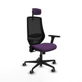 PIQUERAS Y CRESPO Silla de oficina Mardos con mecanismo Sincro, Morado y Negro