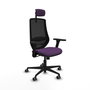 PIQUERAS Y CRESPO Silla de oficina Mardos con mecanismo Sincro, Morado y Negro