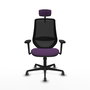 PIQUERAS Y CRESPO Silla de oficina Mardos con mecanismo Sincro, Morado y Negro