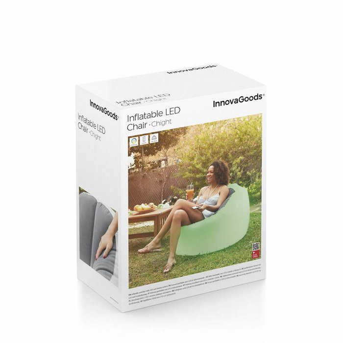 Pack Sillón Hinchable con LED Multicolor y Asiento Hinchable con LED Multicolor y Mando a Distancia InnovaGoods Pack Sillón Hinchable con LED Multicolor y Asiento Hinchable con LED Multicolor y Mando a Distancia InnovaGoods
