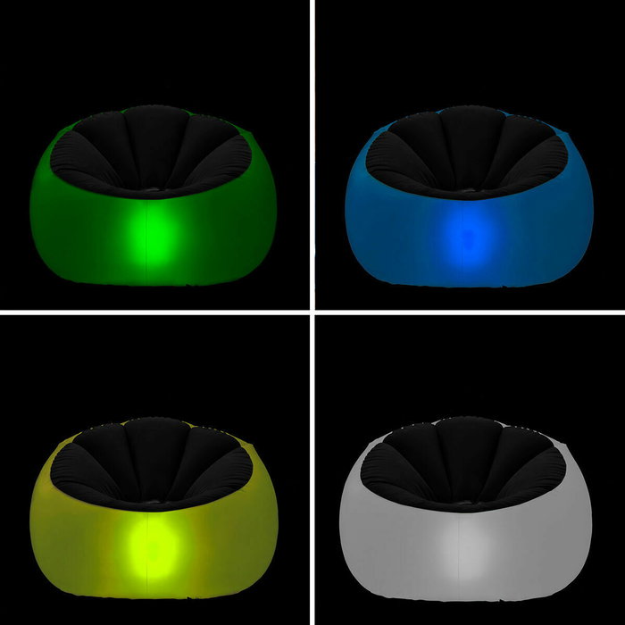 Pack Sillón Hinchable con LED Multicolor y Asiento Hinchable con LED Multicolor y Mando a Distancia InnovaGoods Pack Sillón Hinchable con LED Multicolor y Asiento Hinchable con LED Multicolor y Mando a Distancia InnovaGoods