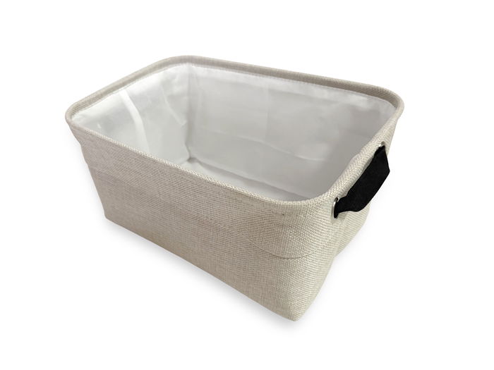 Inde Cesta de Almacenaje Rectangular para Organización, 36 x 26 x 17.5 cm, Color Natural (12 Unidades)