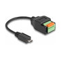 DeLOCK 66251 Cable USB 2.0 Tipo Micro-B a Bloque de Terminales con Botón Pulsador, 15 cm