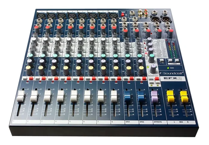 SOUNDCRAFT Efx8 Mesa de Mezclas Compacta con Procesador de Efectos Digital Lexicon de 24 bits y 32 Ajustes, 8+2 y 12+2 Canales