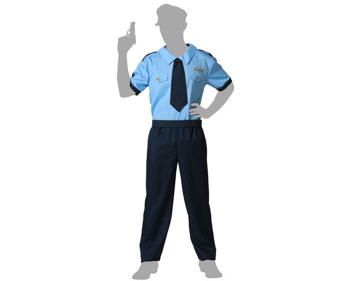 Disfraz Policía Hombre Adulto Azul XXL