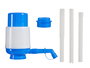 Leknes Bomba de Agua Manual Adaptable Plástico Polipropileno Azul Blanco 9 x 18.5 x 9 cm para Botellas 2500-10000 ml (Set de 18)