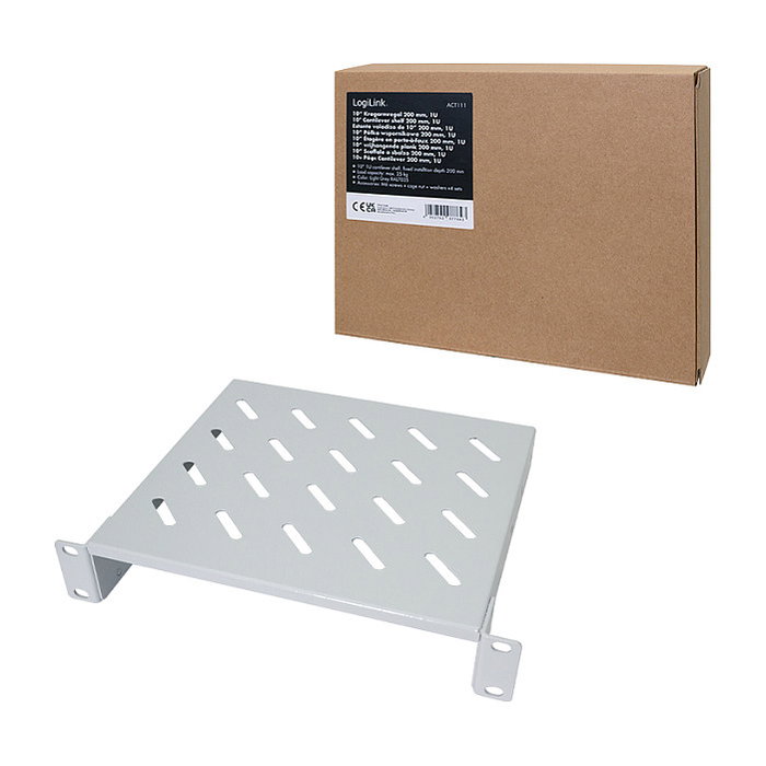 LogiLink Estante en voladizo 10 pulg 200 mm 1U gris