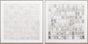 DKD Home Decor Urban Cuadro Abstracto 82.5x82 cm Beige y Blanco, Lienzo y Pino, 2 Unidades
