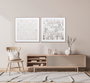 DKD Home Decor Urban Cuadro Abstracto 82.5x82 cm Beige y Blanco, Lienzo y Pino, 2 Unidades